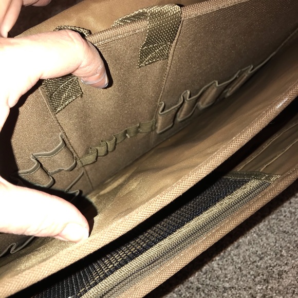 McGuire-Nicholas Green and Tan Canvas Briefcase - Picture 3 of 8